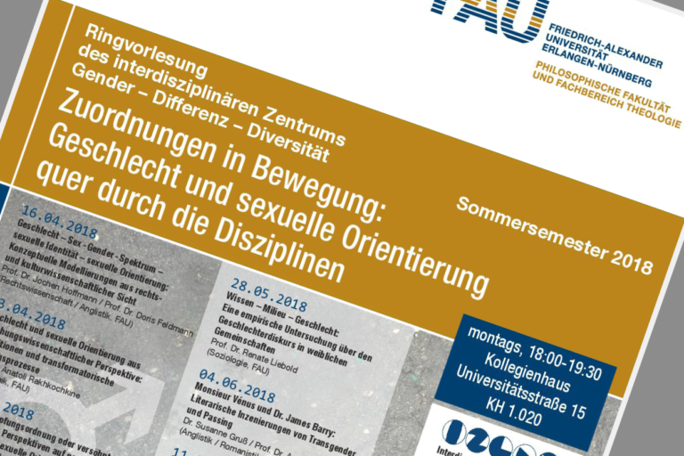 Ringvorlesung: Zuordnungen in Bewegung: Geschlecht und sexuelle Orientierung quer durch die Disziplinen