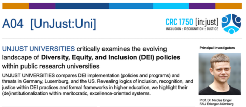 Zum Artikel "Förderung für das erziehungswissenschaftliche Teilprojekt UnJust:Uni"